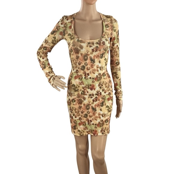 Nanushka Dresses & Skirts - Nanushka Cathleen Watercolor Animal Print Mini Dress Long Sleeve XS